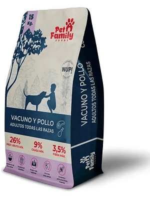 Petfamily Alimento Vacuno y Pollo todas las razas 5kg y 15kg