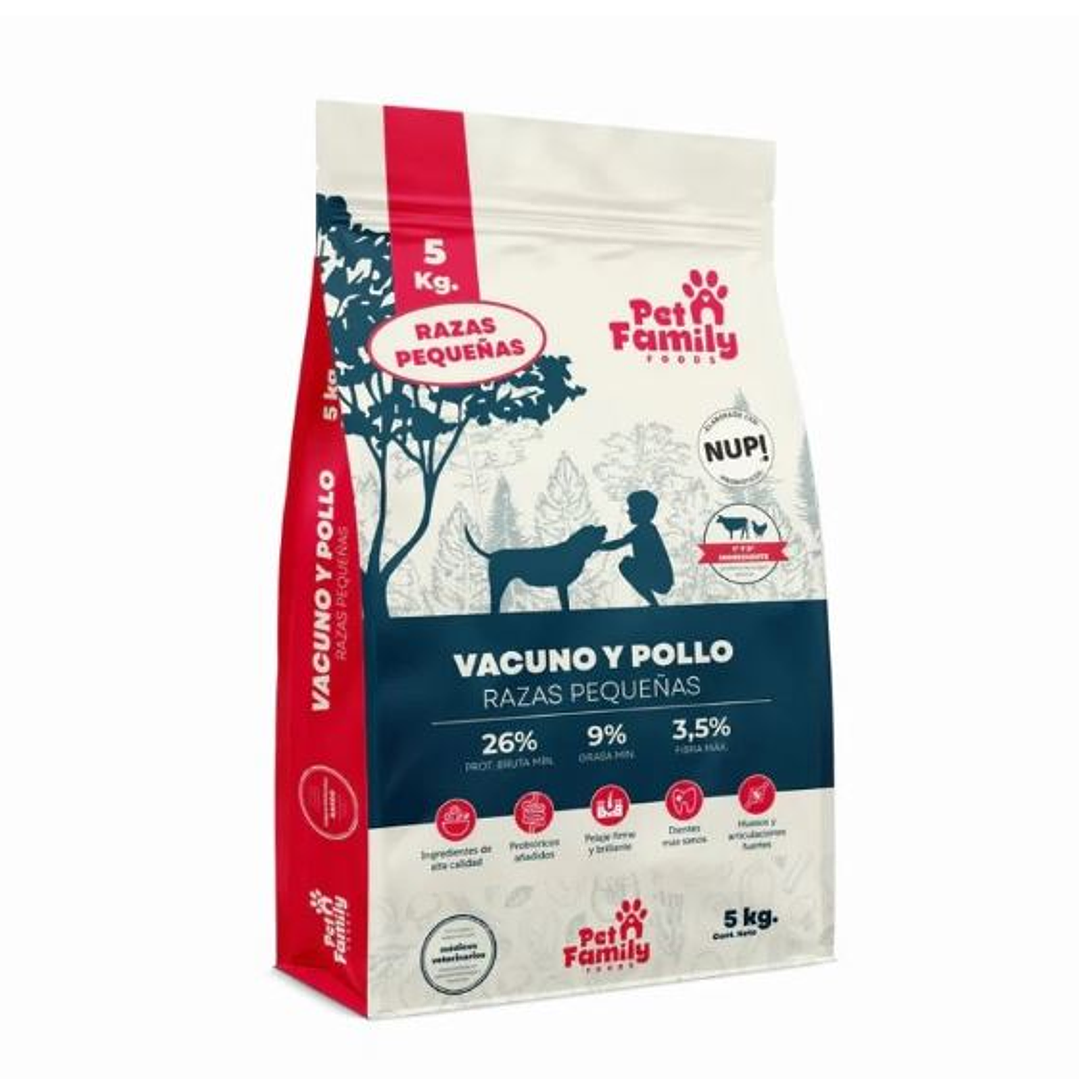 Petfamily Alimento Vacuno y Pollo razas pequeñas 5kg 1