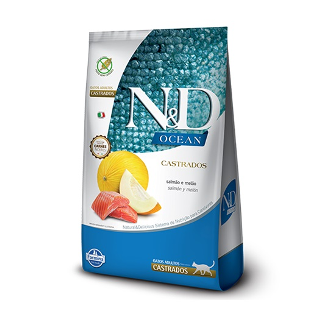 N&D Gato adulto castrado salmon y melon 1,5kg 1