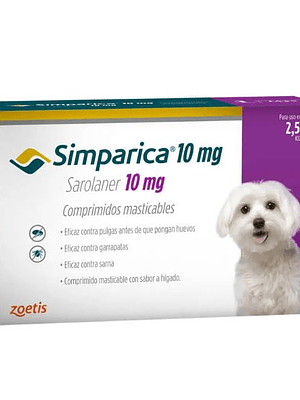 Simparica 10mg 2,5-5kg 3 comprimidos 10mg