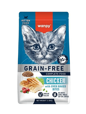 Wanpy Gato Kitten Pollo GF 1,5kg