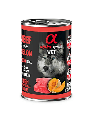 Alpha Spirit Lata Ternera Melón Lata 400grs