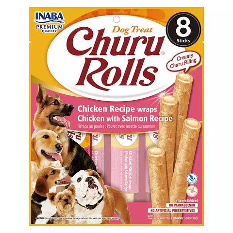 Churu Rolls Perro Salmon 8und x 12g