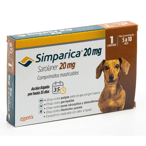 Simparica 20mg (5 a 10kg) 1 comprimido