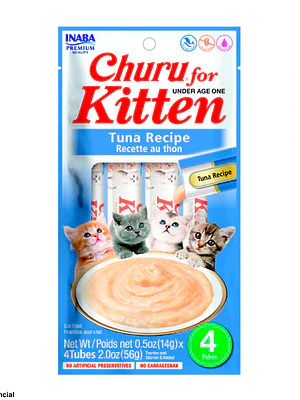 Churu Tuna with Recette au thon Kitten 4x14g