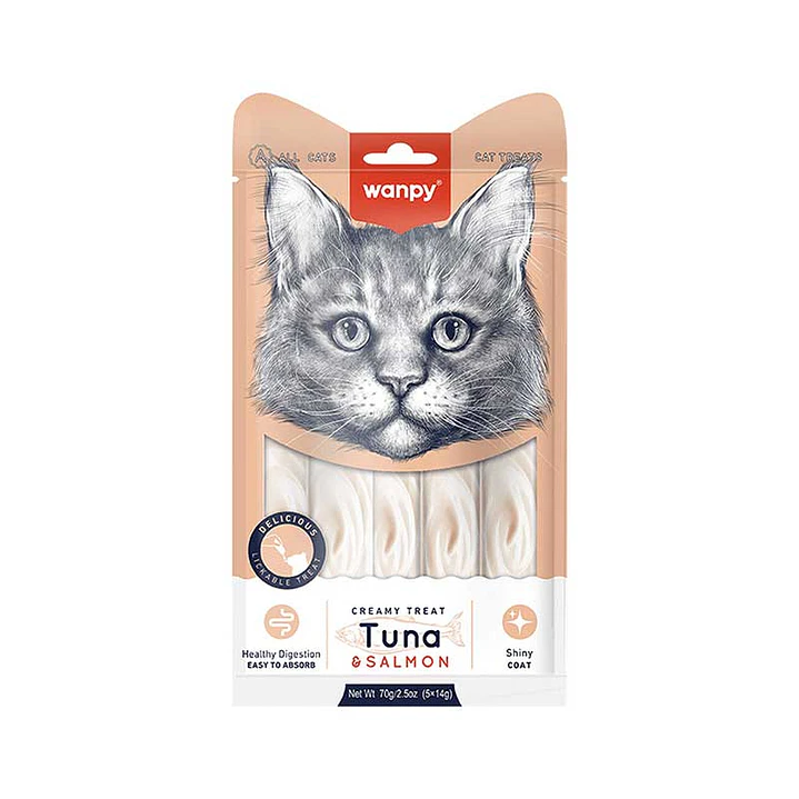 Wanpy cream treat tuna y salmon 70g 1