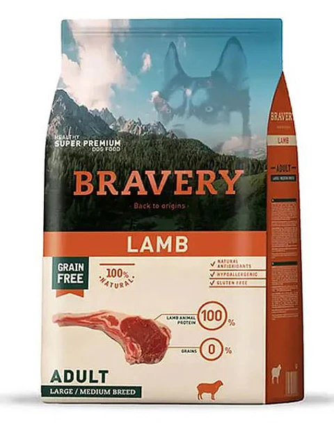 Bravery Perro Adulto Medium/Large Cordero Libre de granos