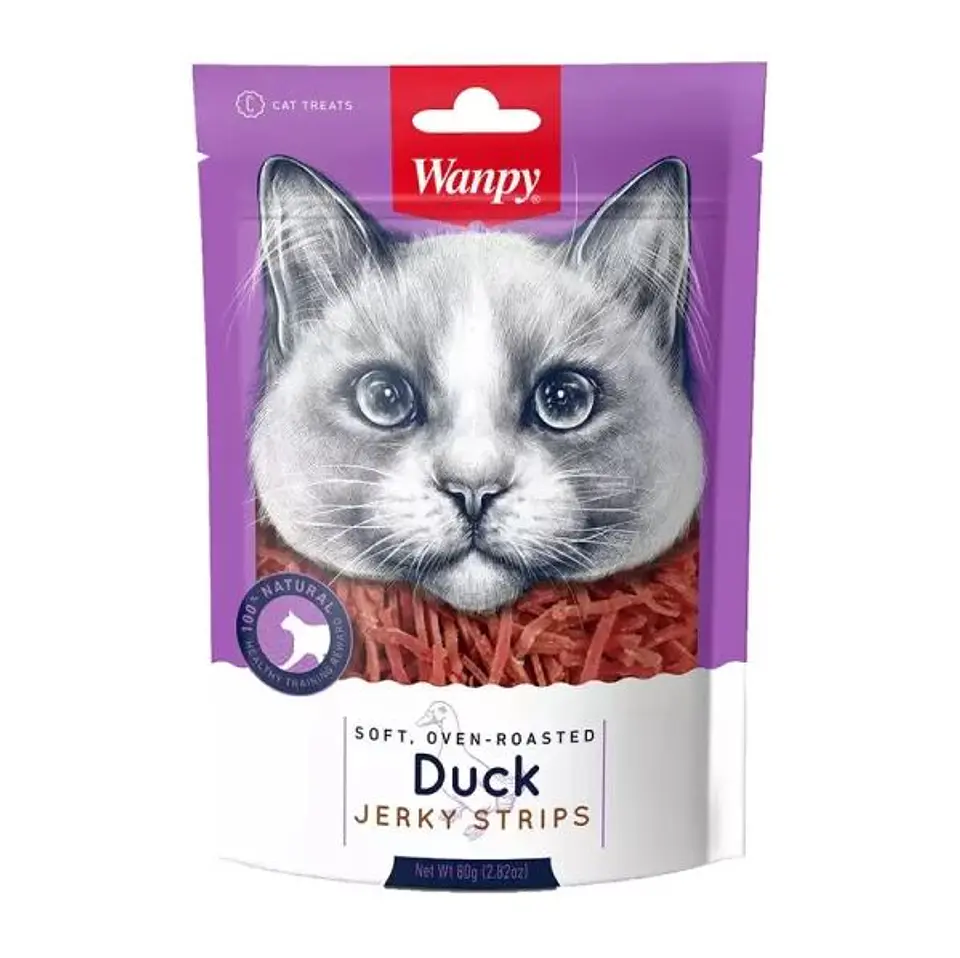 Wanpy Soft oven roasted Duck Jerky Strips 80 g 1