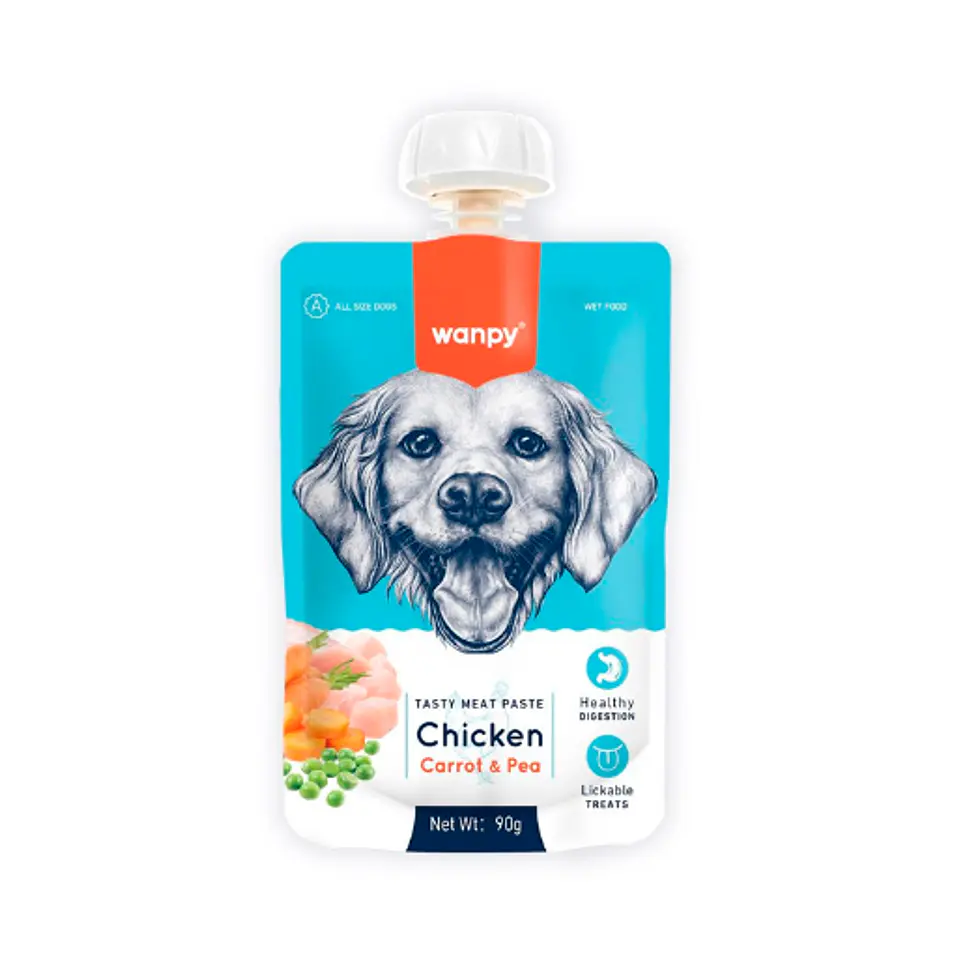 Wanpy Tasty Pasta Chicken Carrot & Pea 90grs 1