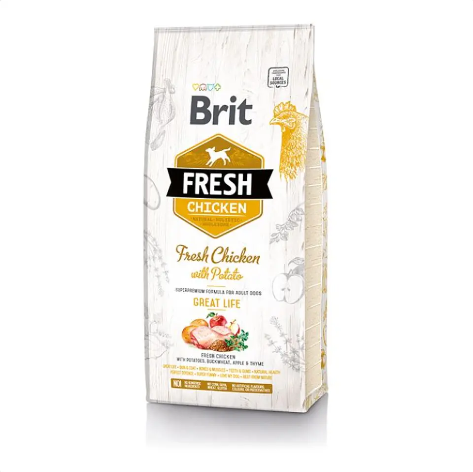 Brit Fresh Chicken With Potato Adult Great Life 2.5 KG 1