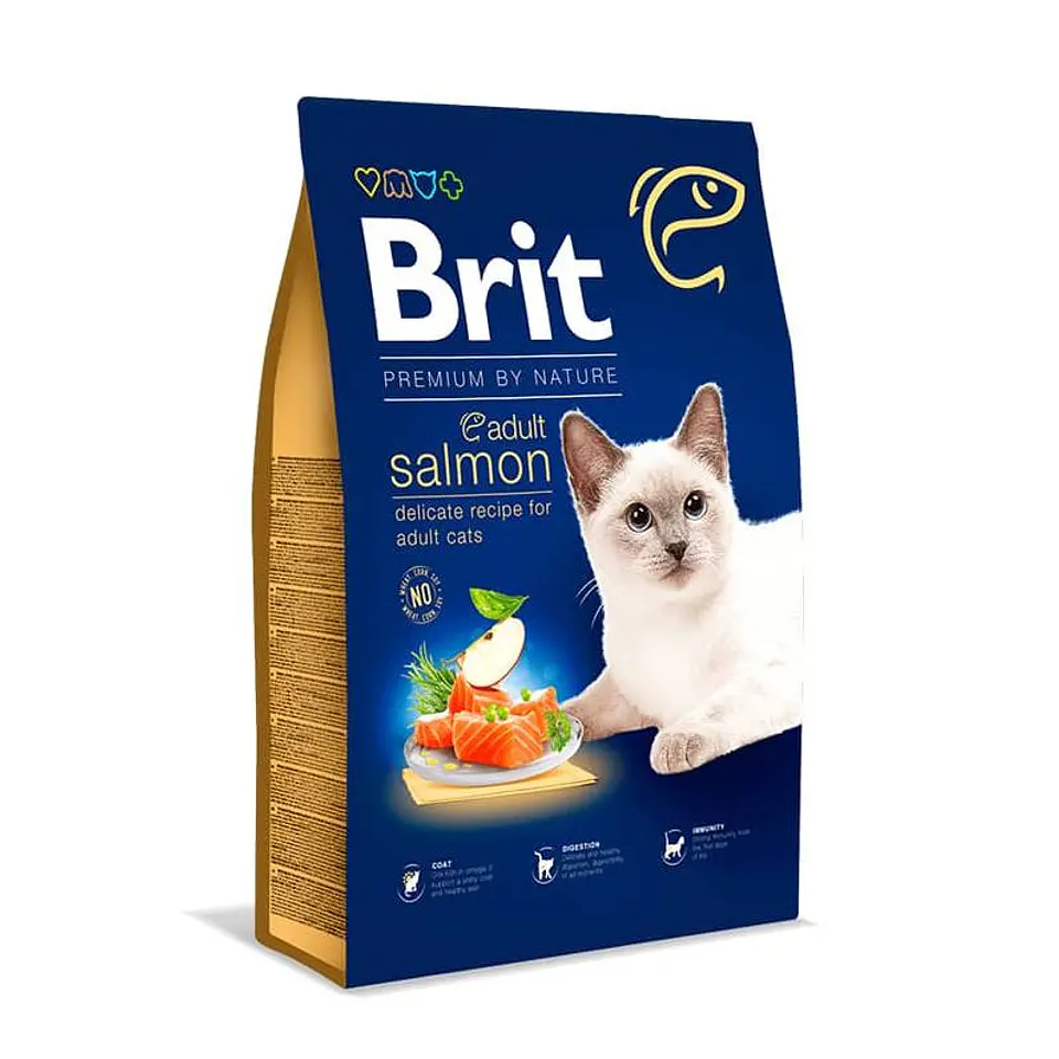 BRIT Premium by Nature Gato Adulto Salmon 1,5 kg 1