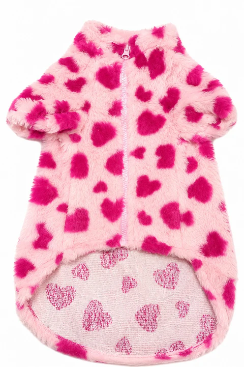 3XL Polerón felpa corazón rosado