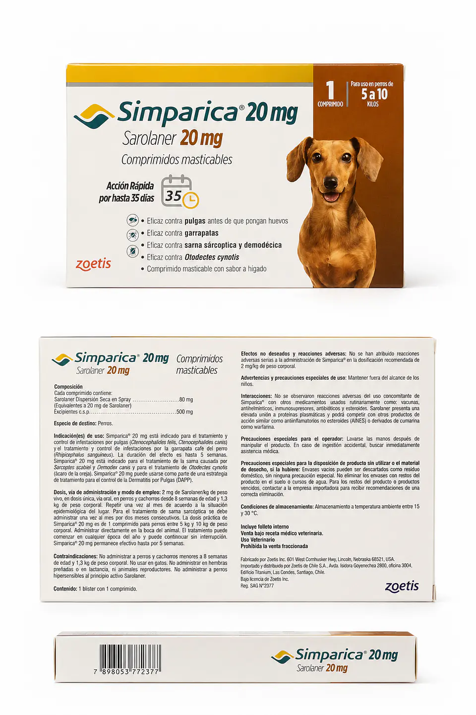 Antiparasitario Simpárica 5 a 10 kilos 1 comprimido 1