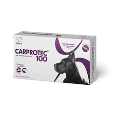 Caja con 30 Tabletas de Carprotec de 100 mg para Perro