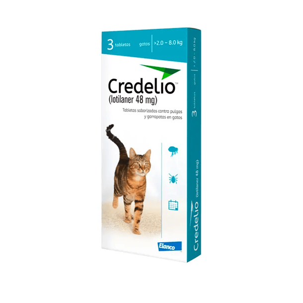 Tabletas Credelio para Gato de 2 a 8 kg ( 3 Tabletas )