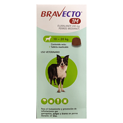 Bravecto 1M 10 a 20kg de 1 Tableta para Perro 