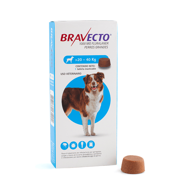 Bravecto 20 a 40kg de 1 Tableta para Perro