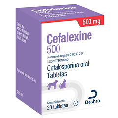 Cefalexine 500 para Perro y Gato 20 Tabletas