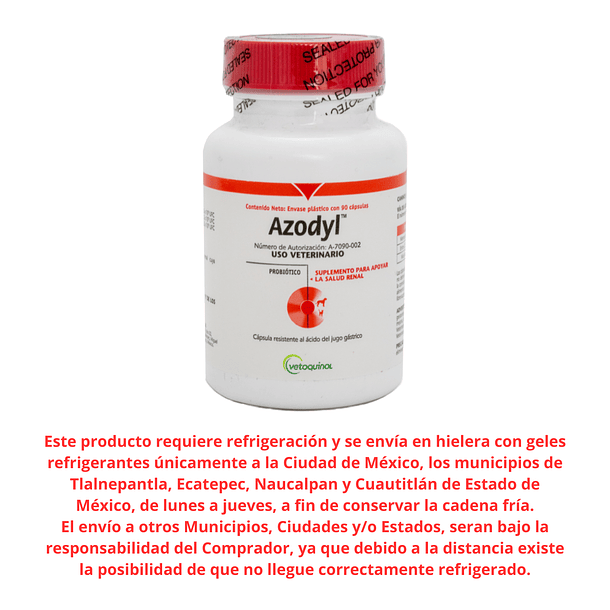 Azodyl Tratamiento Renal Para Perro y Gato 90 Tabletas