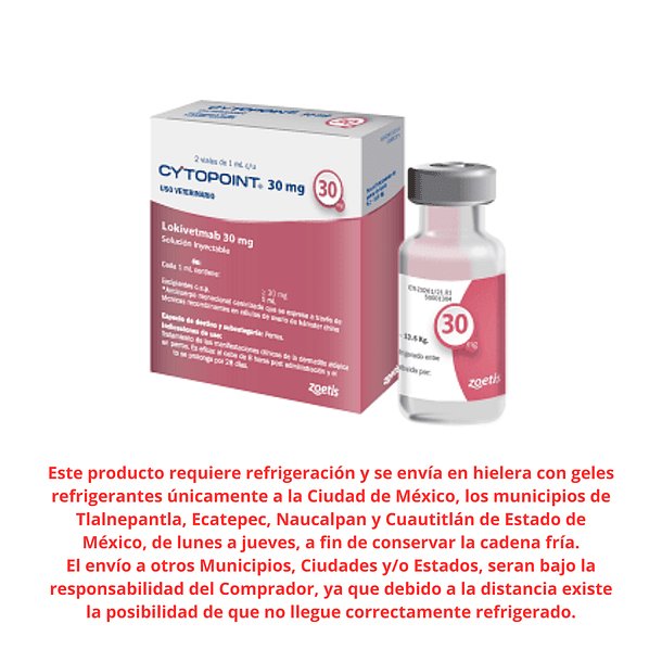 Cytopoint de 30 mg para perro (caja con 2 frascos de 1 ml c/u)