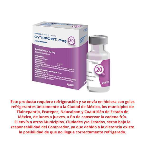 Cytopoint de 20 mg para perro ( caja con 2 frascos de 1 ml c/u )