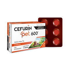 Cefurin Pet 600 Para Perros y Gatos 12 Tabletas