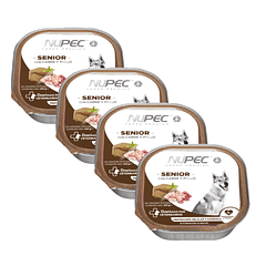 Pack 4 Latas Nupec Senior Para Perro Sabor Carne y Pollo 100 g