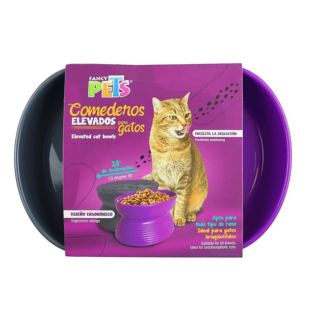 Set de 2 Comederos Elevados Para Gato Fancy Pets
