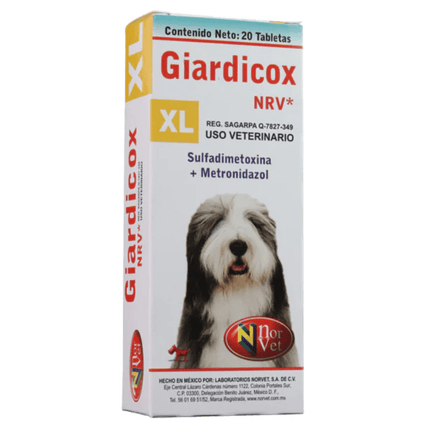 Giardicox NRV* XL [Sulfadimetoxina+Metronidazol] 20 tabletas