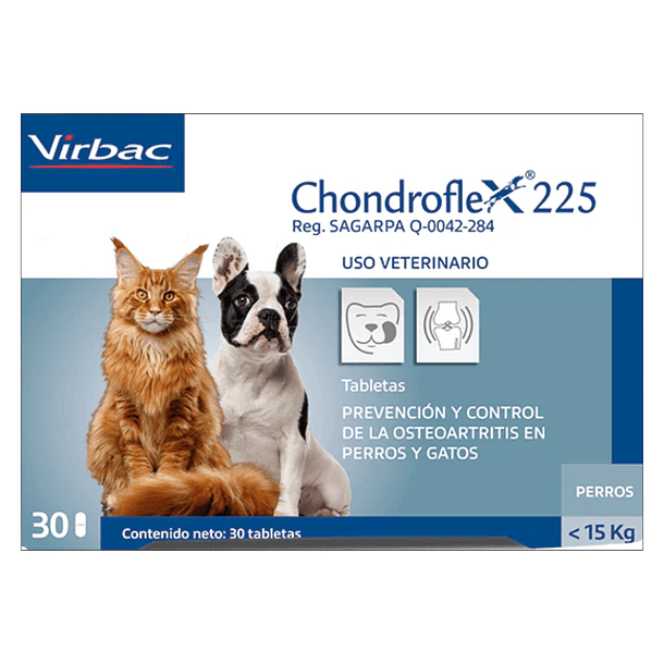 Chondroflex® 225 Para perros y gatos con 30 tabletas*