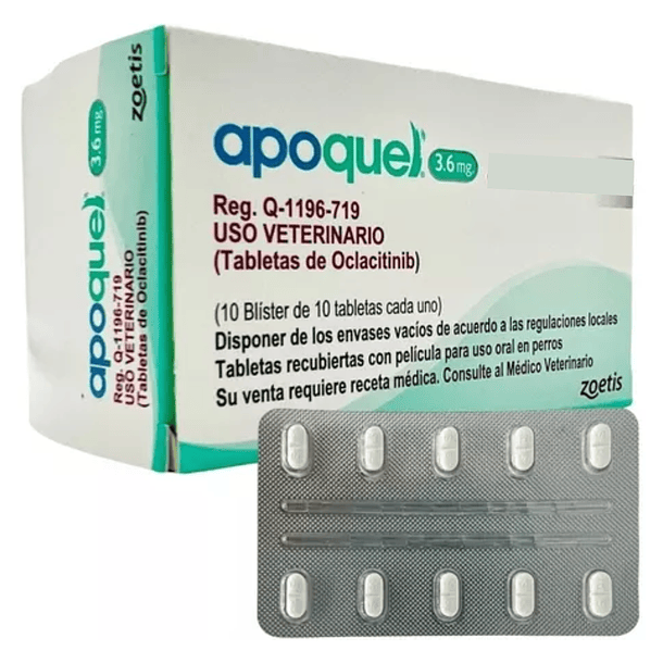 Blister con 10 Tabletas de Apoquel de 3.6 mg para Perro 