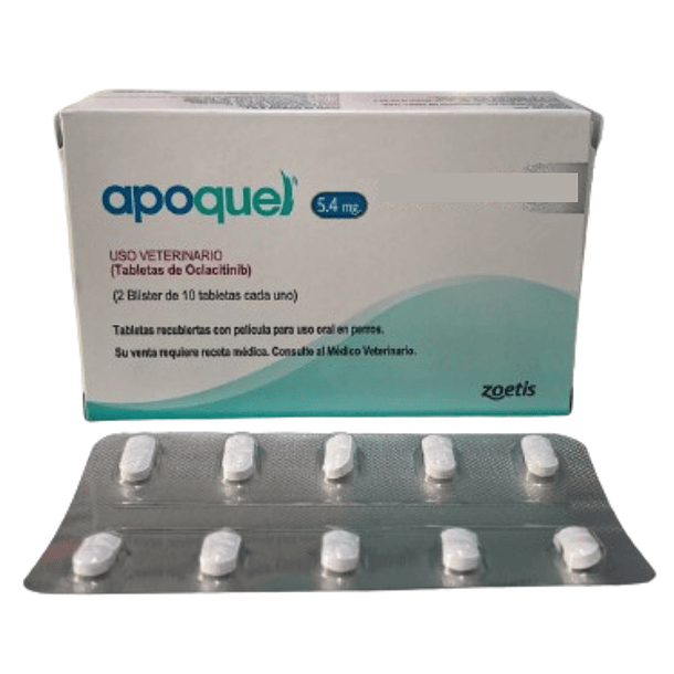 Blister con 10 Tabletas de Apoquel de 5.4 mg para Perro 