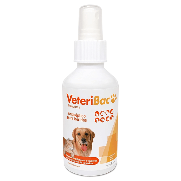 Veteribac Antiseptico de 60 ml para perros y gatos