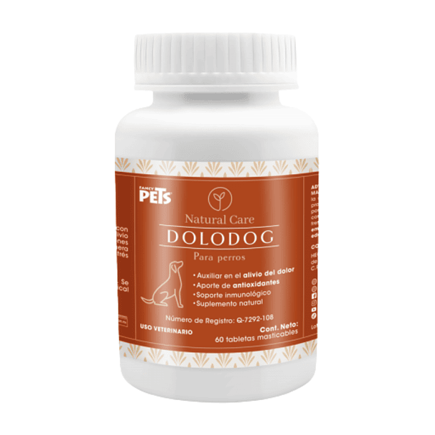 Dolodog Fancy Pets frasco con 60 tabletas