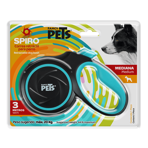 Correa retráctil de 3 metros para perro mediano