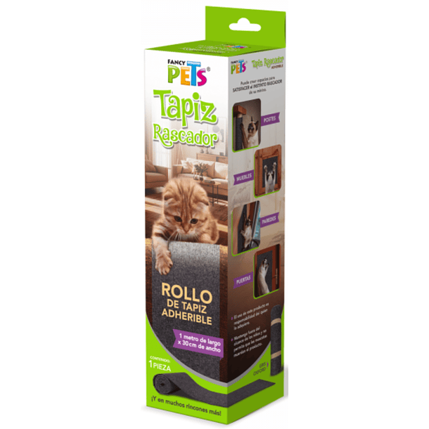 Rollo de tapiz rascador adherible color gris 