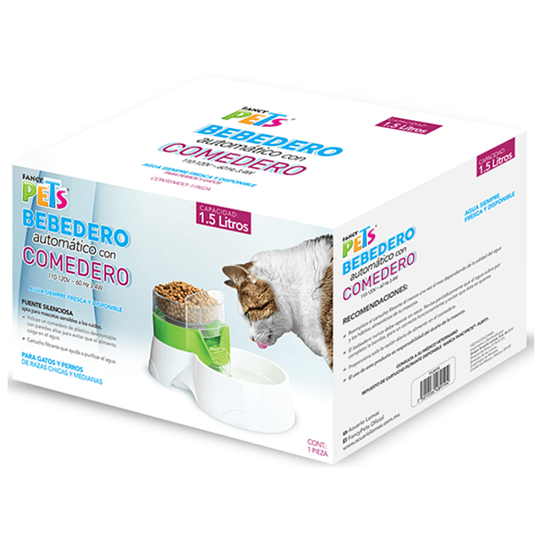 Bebedero automático con comedero para perro/gato