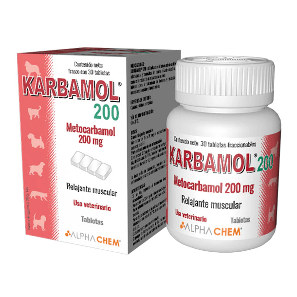 Karbamol 200mg Frasco con 30 tabletas
