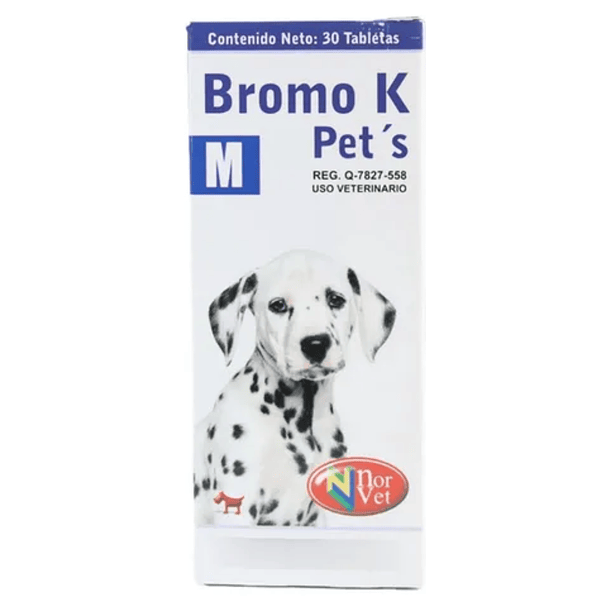 Bromo K Pet´s M 30 tabletas Bromuro de potasio 125mg