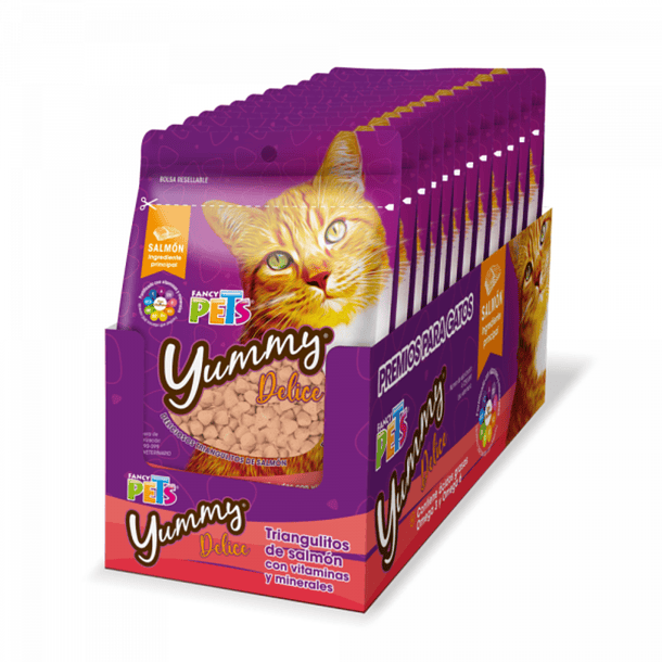 Caja de premios Yummy para gato (12 pzas con 60g c/u) 1