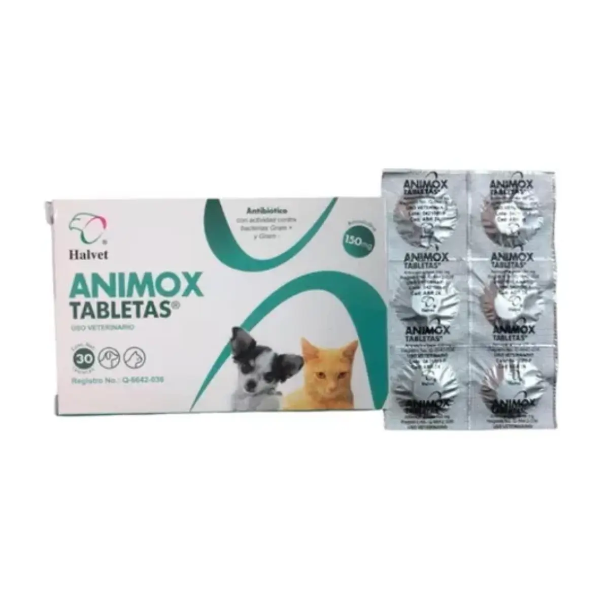 Caja con 30 Tabletas Animox 150 mg Perro / Gato