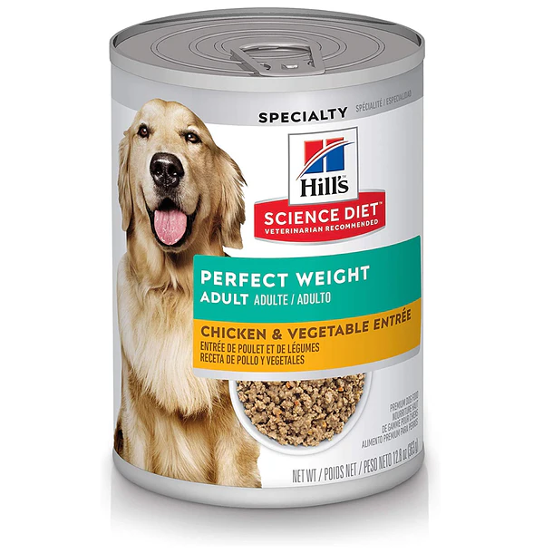 Hills Lata Perfect Weight Adult Pollo y Vegetales 354g