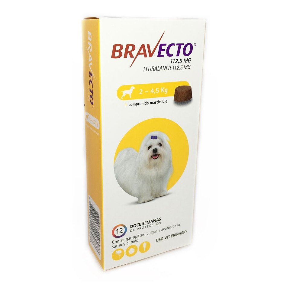 Bravecto 2 a 4,5kg -  3 meses - vence 31 de diciembre 1