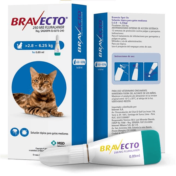 Bravecto para Gatos de 2,8-6,25 kg pipeta