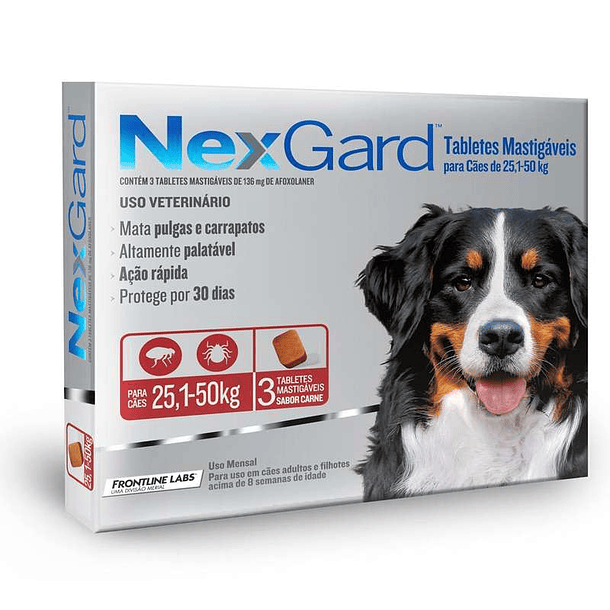 Nexgard 25 a 50kg - 3 comprimidos