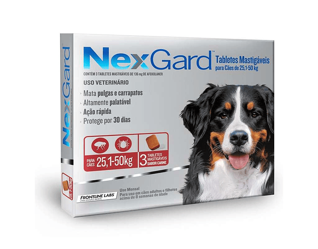 Nexgard 25 a 50kg - 3 comprimidos