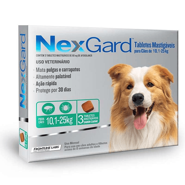 Nexgard 10-25Kg - 3 comprimidos