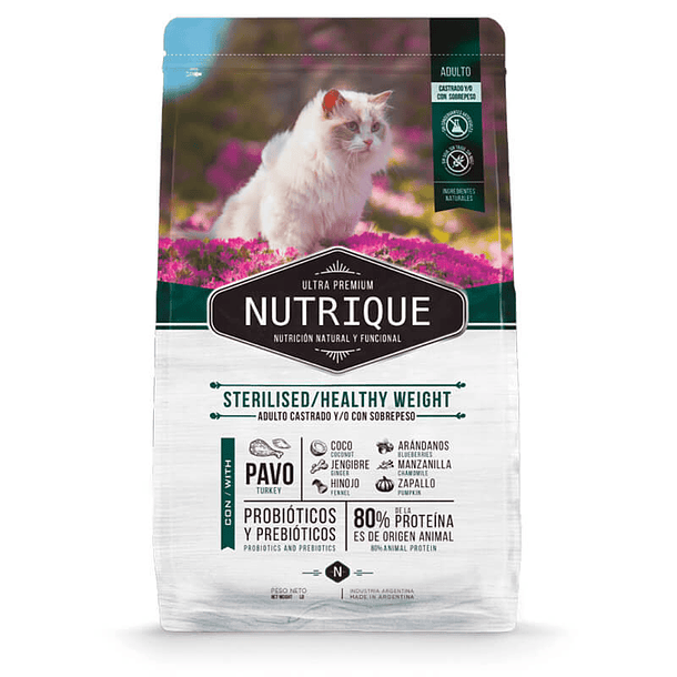 Nutrique Young Adult Cat - Sterilised/Healthy Weight 2kg