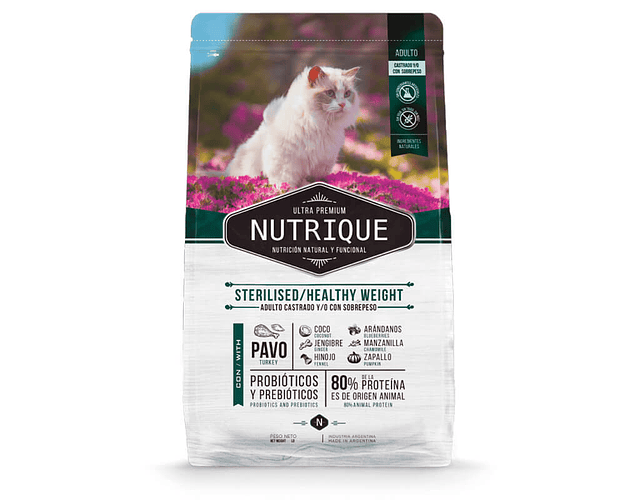 Nutrique Young Adult Cat - Sterilised/Healthy Weight 7,5kg