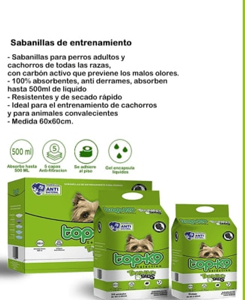 Sabanilla de Entrenamiento 30 unidades de 60x60cm - Training Pads